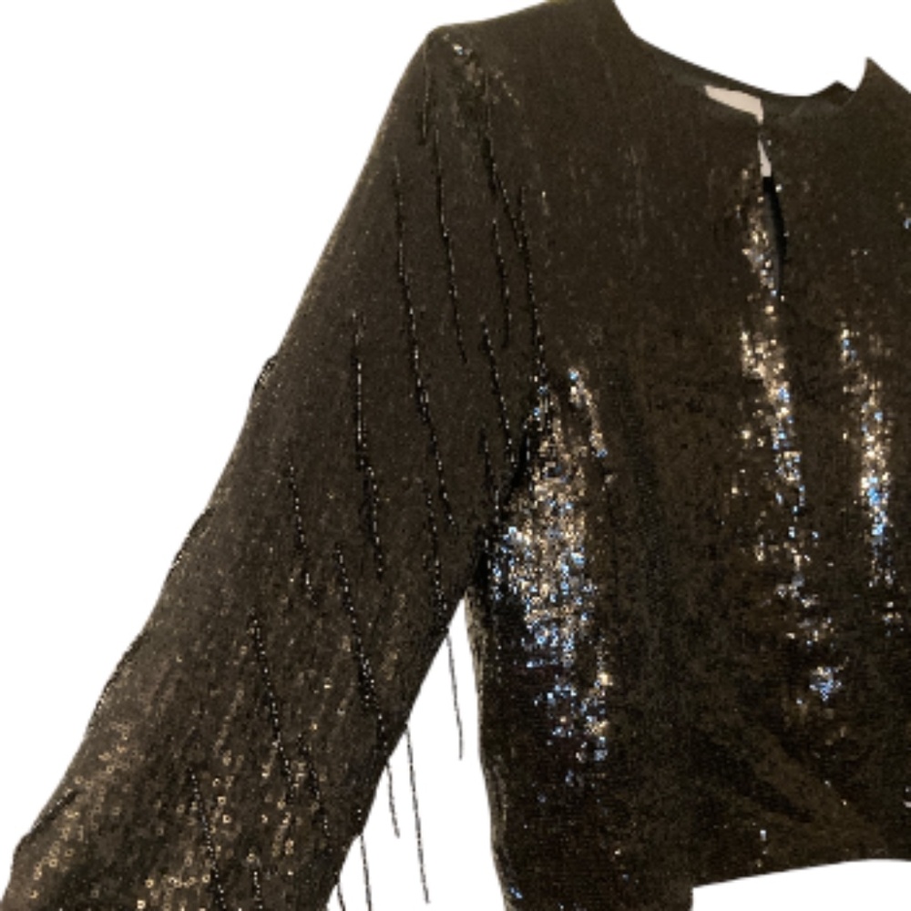 H&M Sequin Jacket With Beaded Sleeves